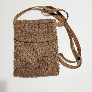 Vintage Y2K Crossbody Satchel Handbag Purse  Shoulder‎ Small Tan Brown 90s Sak